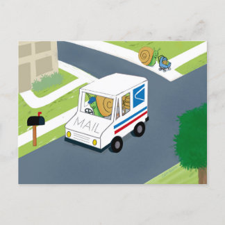Carte Postale Fantastique Mail Homme Mail Lady Merci Snail Mail
