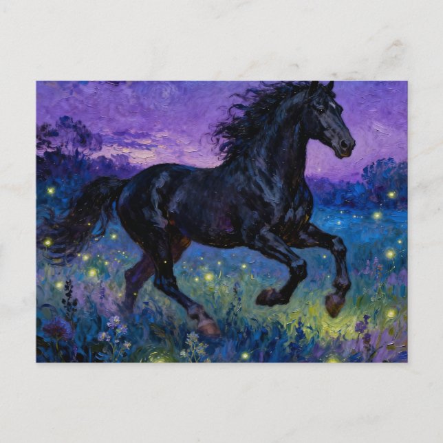 Carte Postale Fantasy Black Horse Postcard (Devant)