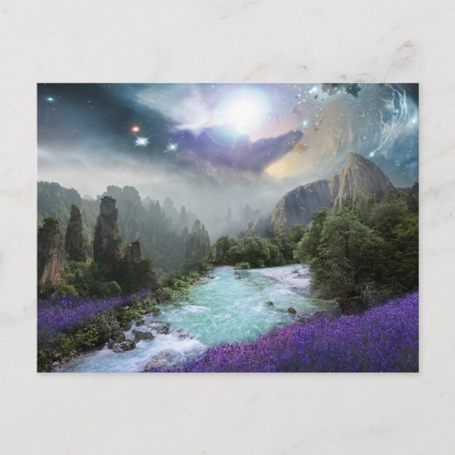 Carte Postale Fantasy Scenic Landscape with Rivers and Mountains (Devant)