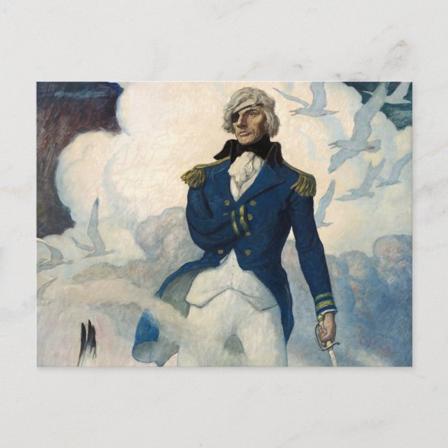Carte Postale Fantôme de l'amiral Nelson, 1940 par N. C. Wyeth (Devant)
