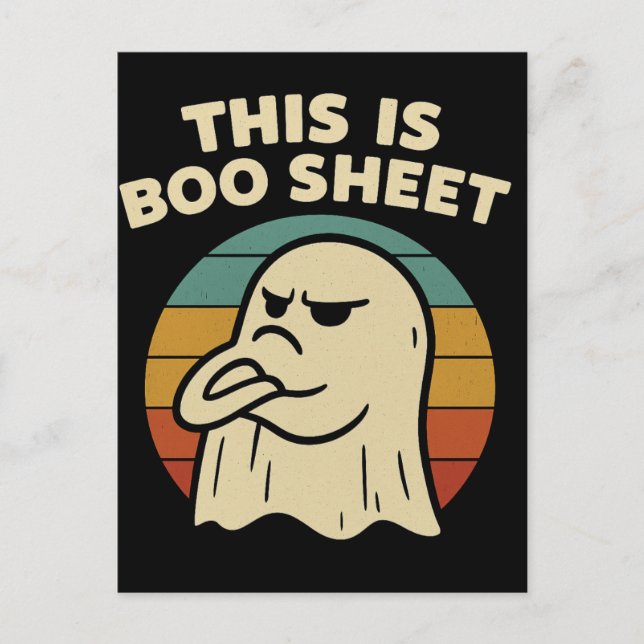 Carte Postale Fantôme drôle "This Is Boo Sheet" Halloween rétro (Devant)