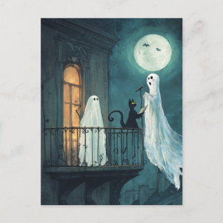Carte Postale Fantôme faisant une sérénade au balcon