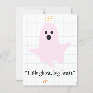 Carte Postale fantôme kawaii, joli halloween éffrayant