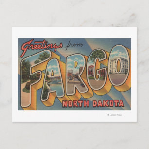 Carte Postale Fargo, Dakota du Nord - Scènes de grandes lettres