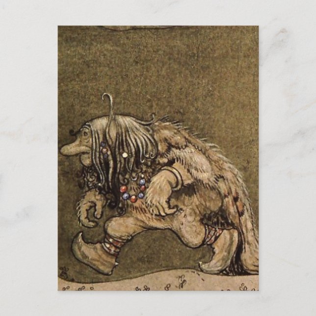 Carte Postale "Farm Troll" de l'artiste suédois John Bauer (Devant)