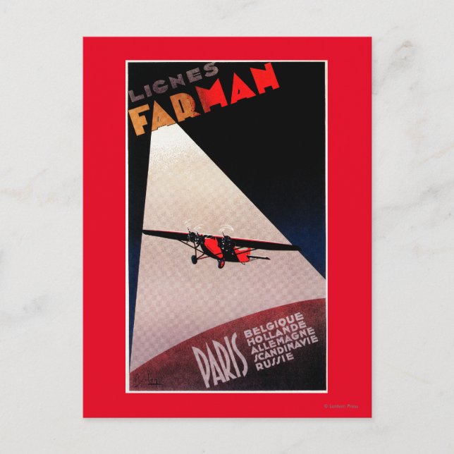 Carte Postale Farman Airlines Farman 300 Monoplane Promo Poste (Devant)