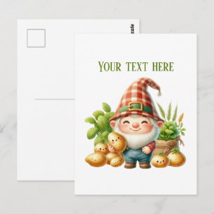 Carte Postale Farmeur de pommes de terre gnome cool personnalisa