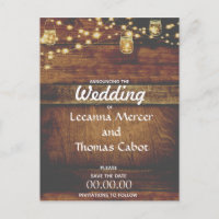 Farmhouse Glam Enregistrer la date Rustic Postcard