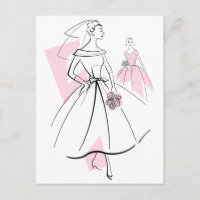 Carte postale Fashion Bride Pink Group