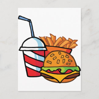 Carte Postale Fast Food Cheeseburger