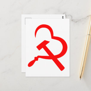 Carte Postale Faucille Et Marteau, Cœur, Amour, Communisme
