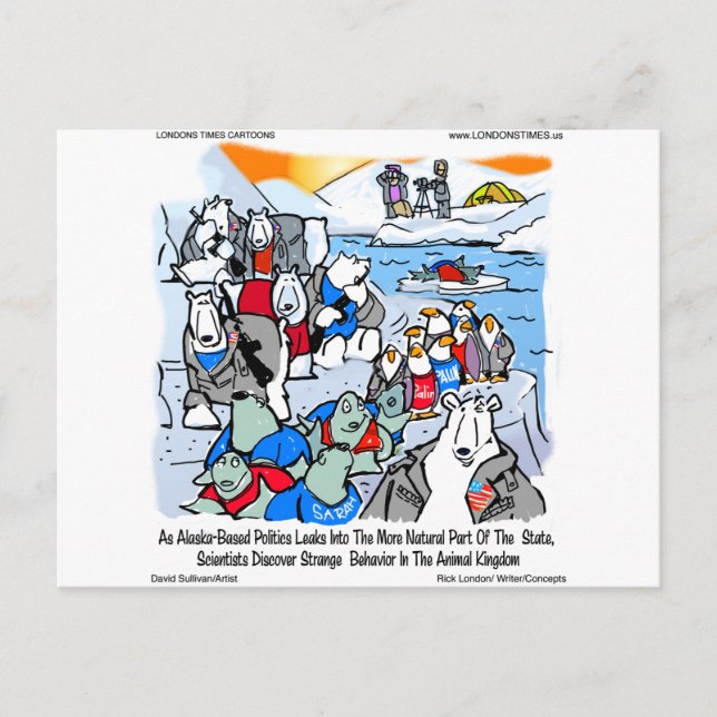 Carte Postale Faune Et Politique En Alaska Dons Amusants Et Tee  (Devant)