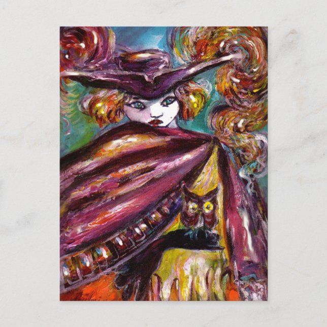 Carte Postale FAUST / Masque mystérieux avec Tricorne et Chouett (Devant)