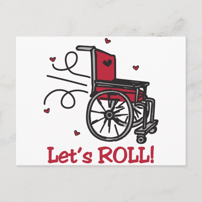 Carte Postale Fauteuil roulant roulant (Devant)