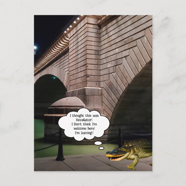 Carte Postale (Faux) Alligator nageant près du London Bridge (Devant)