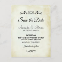 Faux Mariage de parchemin Vintage Enregistrer la d