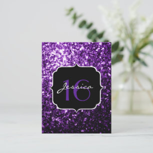 Carte Postale Faux paillettes brillantes violet foncé pour Sweet