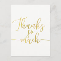 Faux Script Merci Merci Beaucoup Feuille D'Or