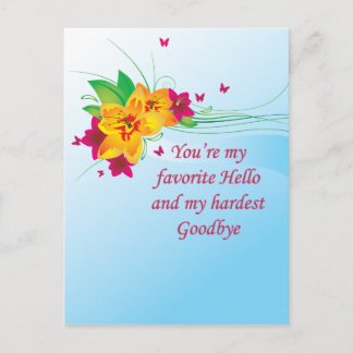 Carte Postale Favori Hello Hardest Adieu