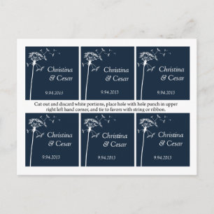 Carte Postale Favoriser les étiquettes bleu marine Dandelion mau
