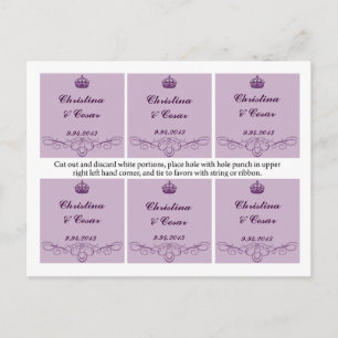 Carte Postale Favoriser les étiquettes Couronne royale pourpre /
