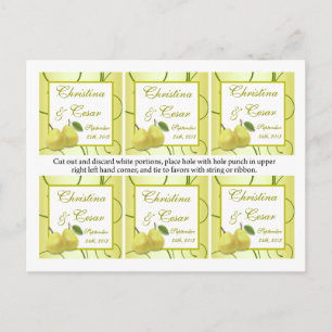 Carte Postale Favoriser les étiquettes Lime Green Pear Swirls