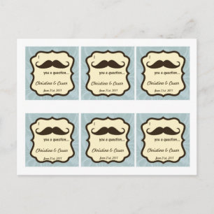Carte Postale Favoriser Tags I Mustache You a Question fun blue