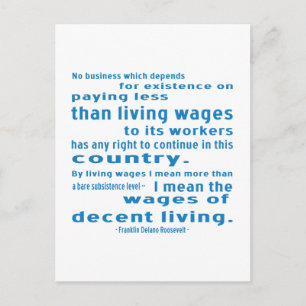 Carte Postale FDR sur les salaires