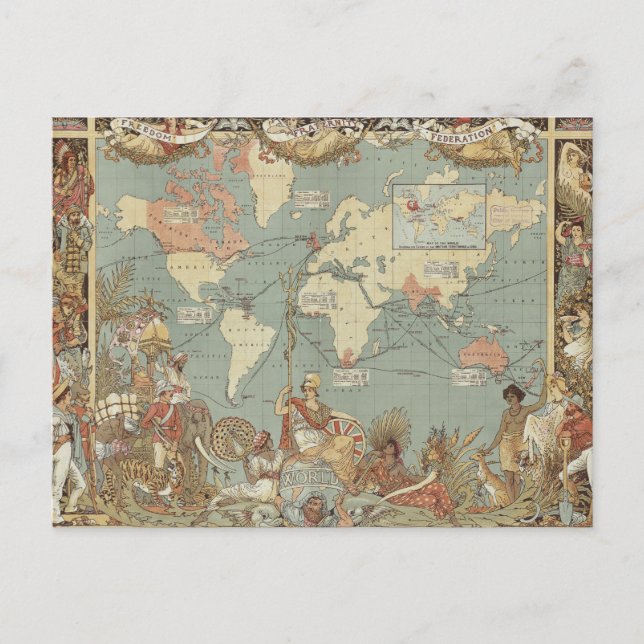 Carte Postale Fédération impériale 1886 | Walter Crane (Devant)