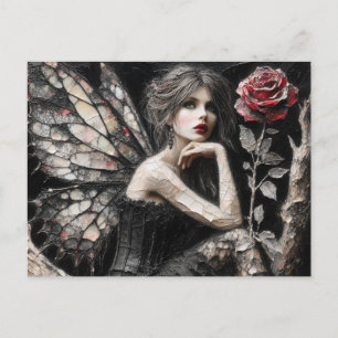 Carte Postale Fée adorable Bored sur une branche