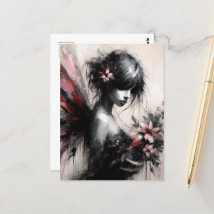 Carte Postale Fée Avec Fleurs