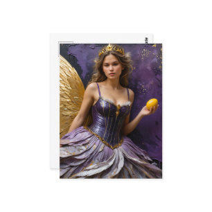 Carte Postale Fée avec un oeuf