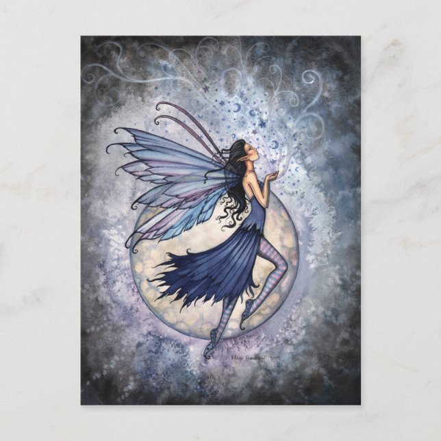 Carte postale Fée Bleue de minuit par Molly Harris (Devant)