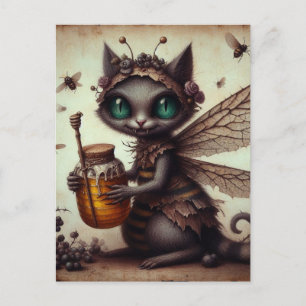 Carte Postale Fée d'abeilles Vampire Cat