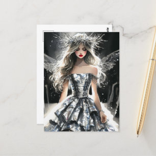 Carte Postale Fée dans la mode Show Tinfoil Robe Aquarelle