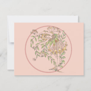 Carte Postale Fée de jardin Honeysuckie - Juin Fleur de naissanc