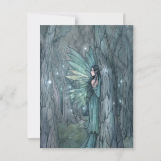 Carte Postale Fée de la forêt sombre Art de fantasy mystique 