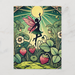 Carte Postale Fée de la fraise