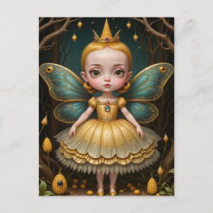Carte Postale Fée de maïs jaune mignonne