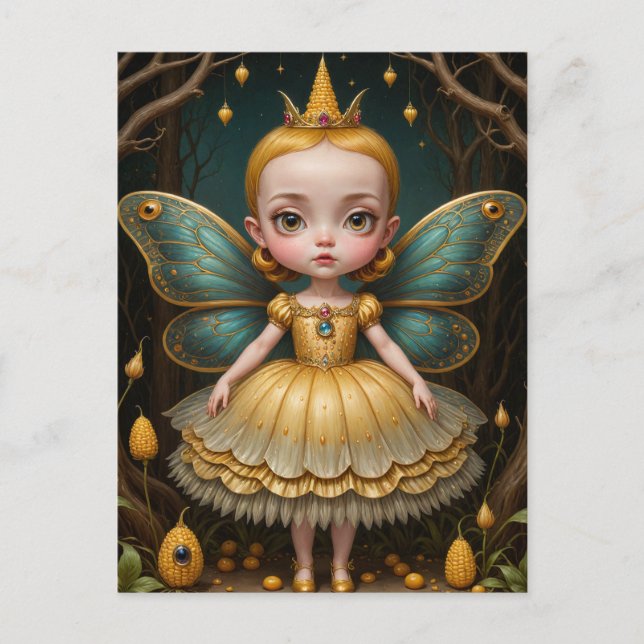 Carte Postale Fée de maïs jaune mignonne (Devant)