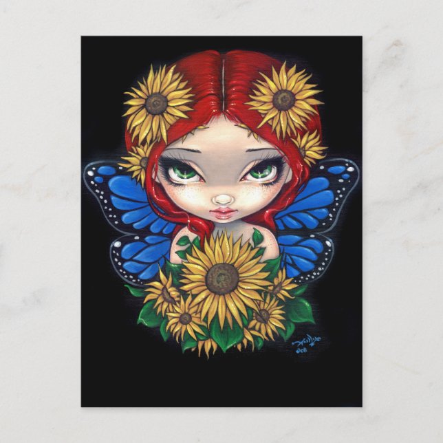 Carte postale "Fée de tournesol" (Devant)