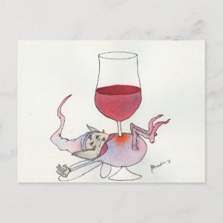 Carte Postale Fée de vin - texte horizontal de tige
