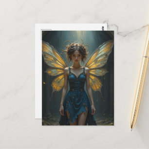 Carte Postale Fée en robe de denim