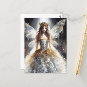 Carte Postale Fée en robe Recyclée au défilé de mode
