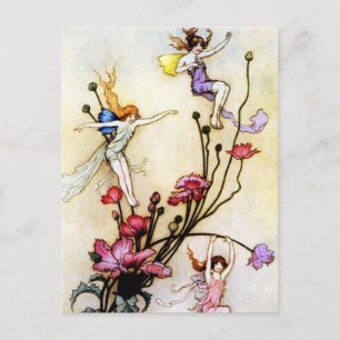 Carte postale Fée et Fleurs