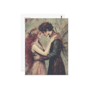 Carte Postale Fée et Pan en amour
