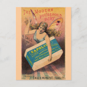 Carte Postale Fée et savon vintage