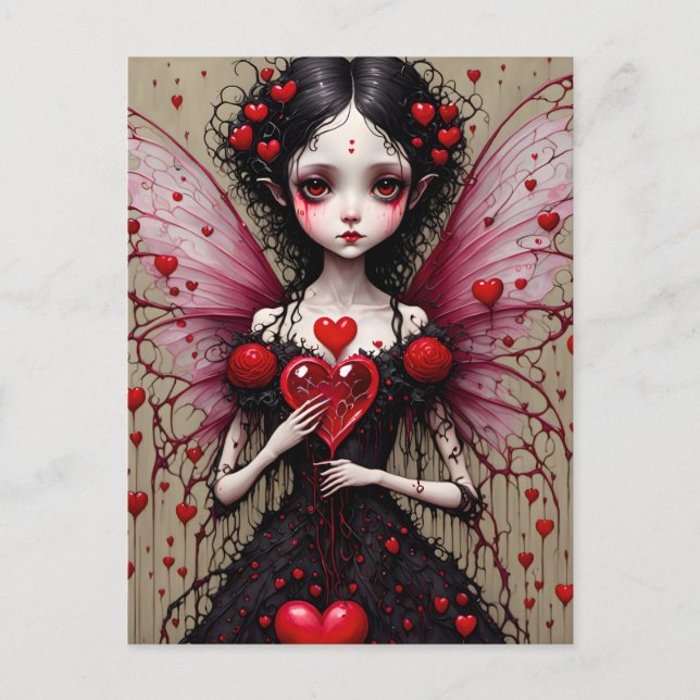 Carte Postale Fée gothique de la Saint-Valentin (Devant)