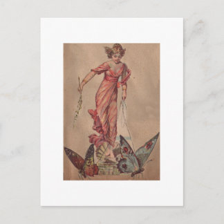 Carte Postale Fée rose