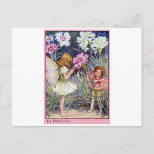Carte Postale Fée rose